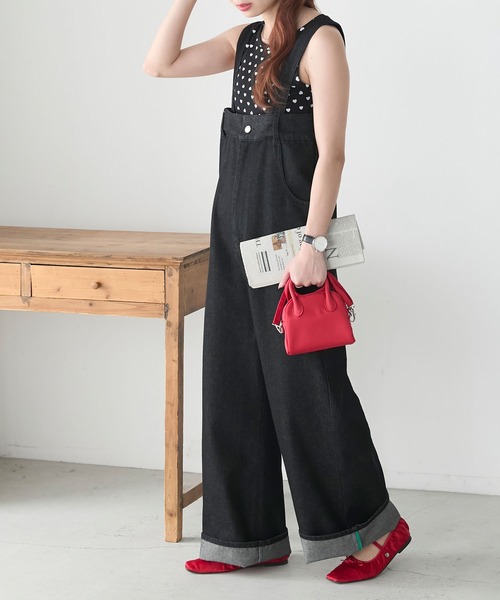 BONLECILL | カラーステッチ4wayハイウエストワイドデニム