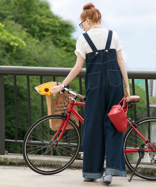 BONLECILL | カラーステッチ4wayハイウエストワイドデニム