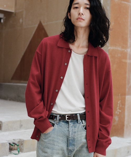 【WYM】T/C BASIC KNIT SHIRT CARDIGAN T/C BASIC KNIT SHIRT CARDIGAN（シャツ/ブラウス）｜WYM LIDNM