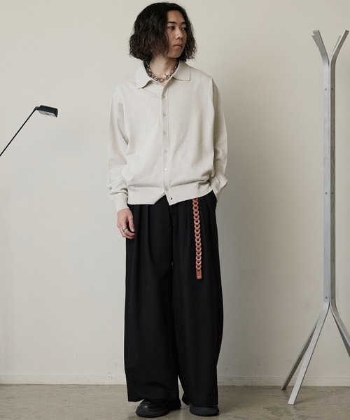 トップス wym lidnm T/C BASIC KNIT SHIRT CARDIGAN WYM LIDNM | T/C BASIC KNIT SHIRT CARDIGAN - Buyee, an Online