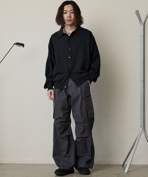 WYM LIDNM | T/C BASIC KNIT SHIRT CARDIGAN - Buyee, an Online Proxy