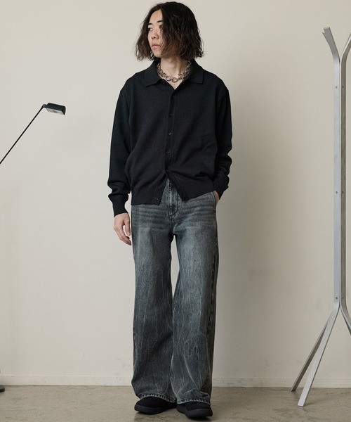 WYM LIDNM | T/C BASIC KNIT SHIRT CARDIGAN - Buyee, an Online Proxy