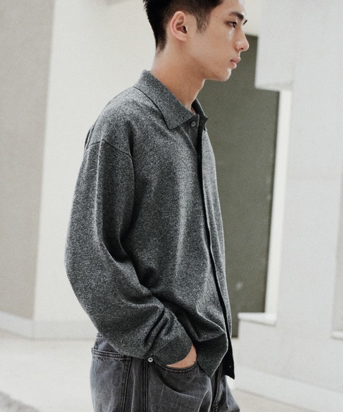 WYM LIDNM | T/C BASIC KNIT SHIRT CARDIGAN - Buyee, an Online Proxy