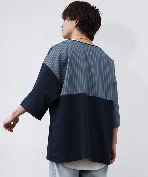 MINORITY | 【MinoriTY】バイカラー切り替えビッグTシャツ メンズ 無地