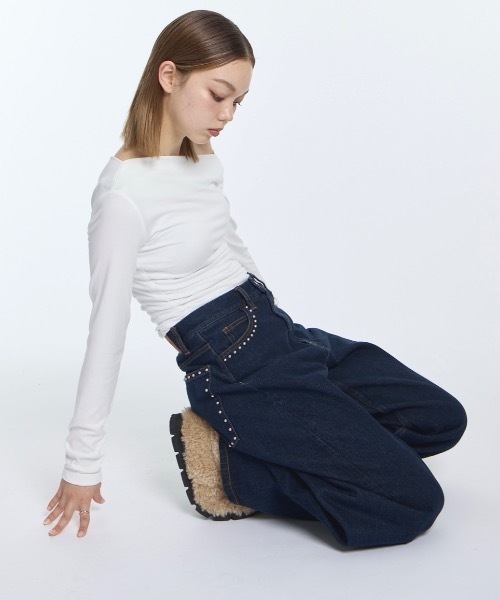 JUST A NOON | スタッズデザインデニムパンツ - Buyee, an Online