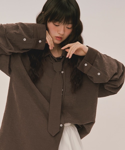 LOIN NUIT | nuance button tie shirt / ニュアンスボタンタイシャツ