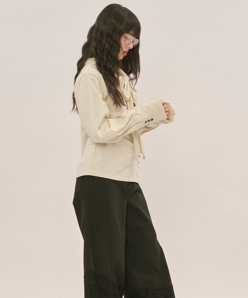 loin nuit アシンメトリーリボントップス LOIN NUIT | asymmetry ribbon tops / アシンメトリーリボントップス