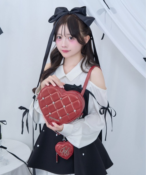 Honey cinnamon リボンチャーム レース パーカー ミッキー コットン