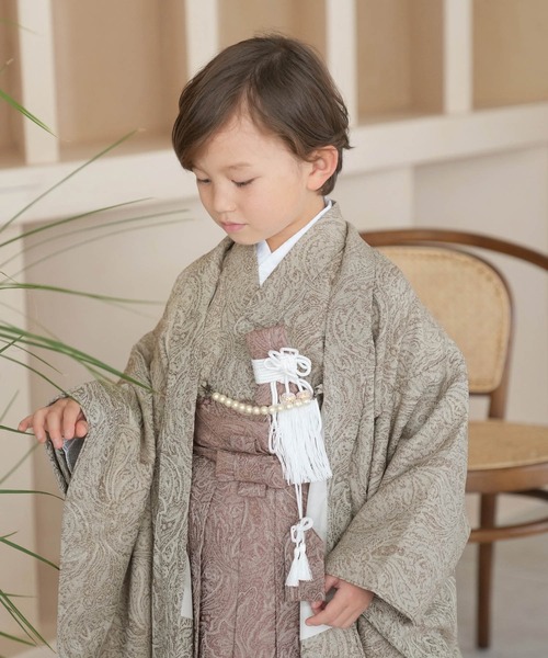 七五三５歳用袴セット utatane ジャガードペイズリー 七五三 5歳用袴セット utatane ジャガードペイズリー オフ