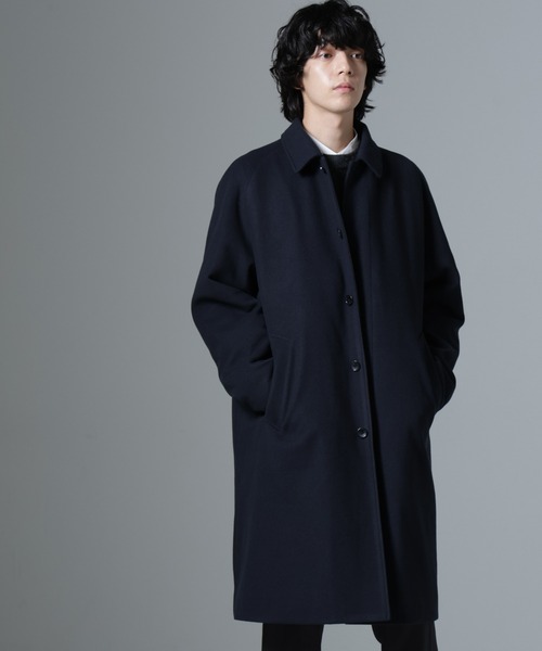 NANO universe【新品】ステンカラーコート ロングコート ブラック L anewdown(R) 撥水 ステンカラー コート