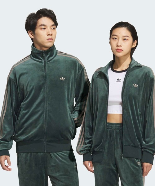アディダス　adidas ジャージ　ベロア　トレフォイル adidas アディダス ベロアジャージ トラックジャケット パンツ
