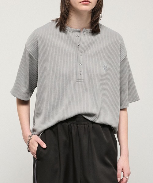 ALFRED ALEX | 【Alfred Alex】Refined Rib Regular Fit Henley Tee