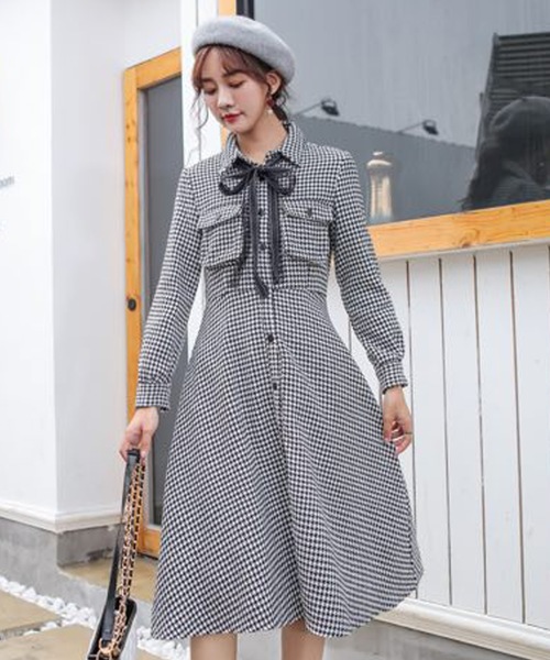 Day Closet レディース リボンaライン千鳥格子ワンピース Buyee Servis Onlajn Proksi Magazin V Zozotown