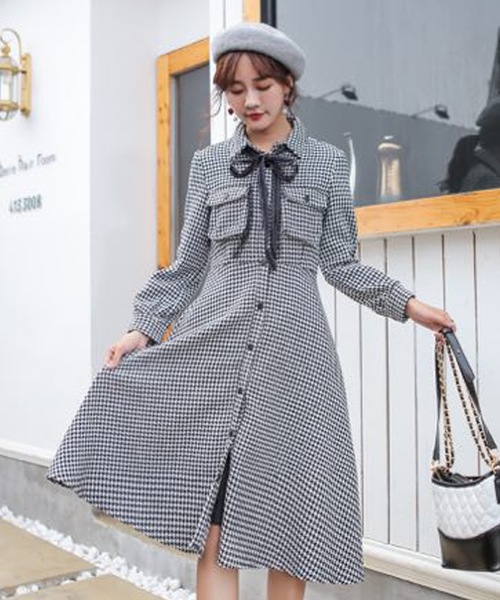 Day Closet レディース リボンaライン千鳥格子ワンピース Buyee Servis Onlajn Proksi Magazin V Zozotown