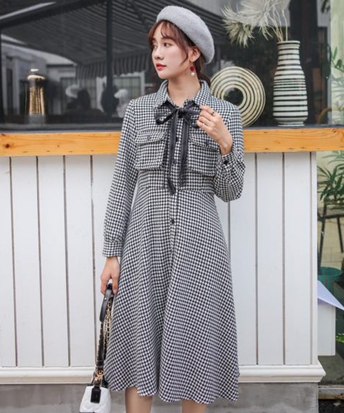 Day Closet レディース リボンaライン千鳥格子ワンピース Buyee Servis Onlajn Proksi Magazin V Zozotown
