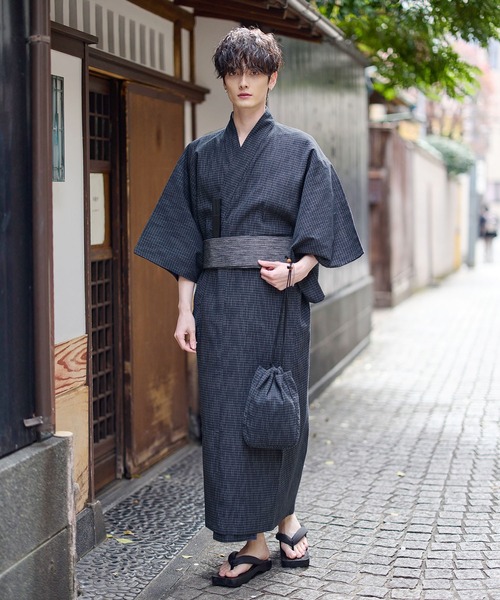 ASTRONOMY | 浴衣5点セット帯下駄扇子巾着男性浴衣- Buyee日本代购服务