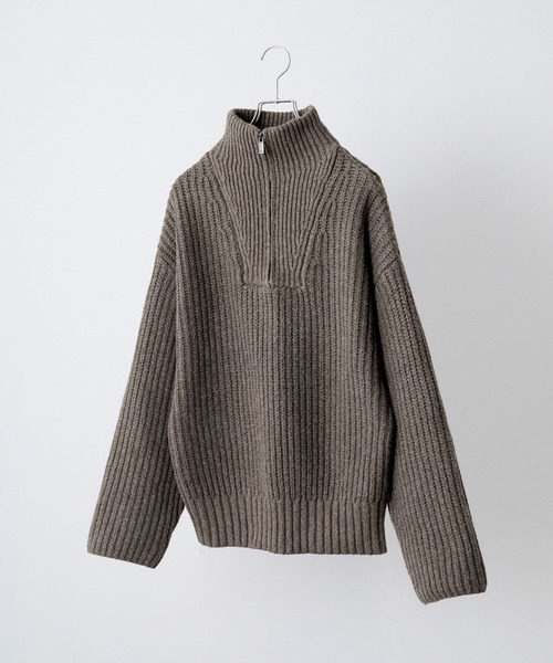 CLEL | 【CLEL】Volume Melange Half-Zip Knit (2025ver 