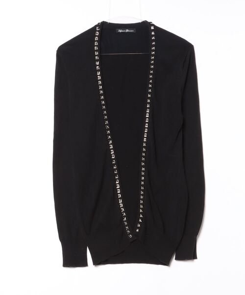 新品❗️未使用❗️HYSTERIC GLAMOUR ラビット ニット 黒 FREE HYSTERIC GLAMOUR]HYSTERIC STEEL編込 カーディガン/BLACK