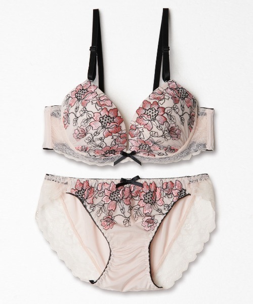 CLASSICALELF | ワイヤーあり エレガントなフラワー刺繍ブラ