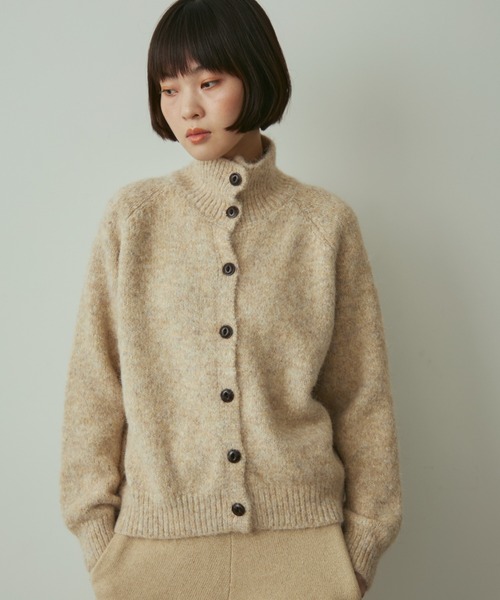 FULL/FILL. | mix knit high neck cardigan / ミックスニット
