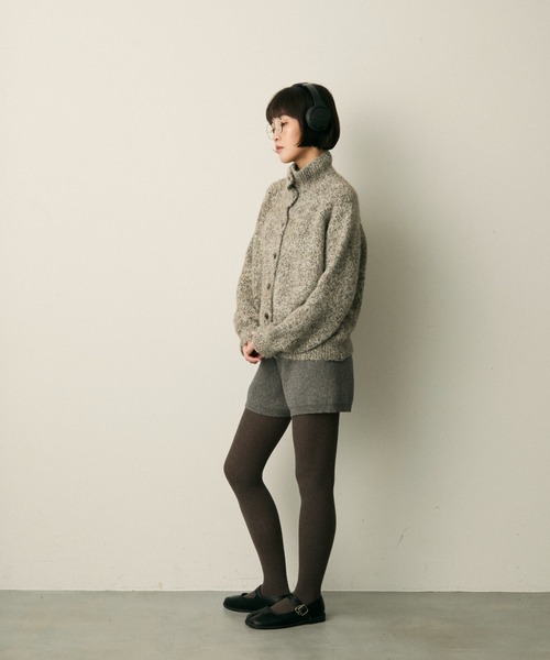 FULL/FILL. | mix knit high neck cardigan / ミックスニット