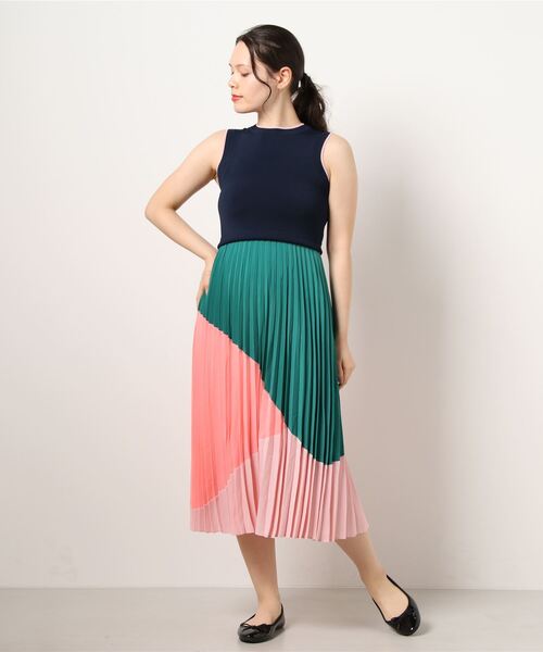 coast lola three tone pleated dress