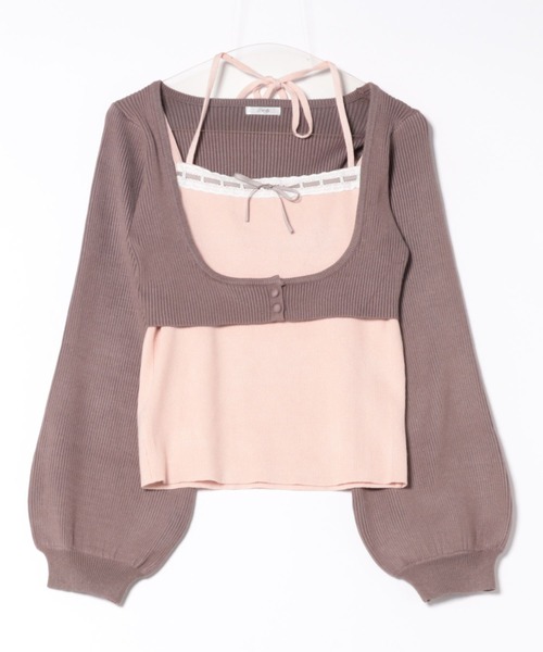 ハシゴレースアンサンブルニット ハシゴレースアンサンブルニット（カーディガン/ボレロ）｜Pal