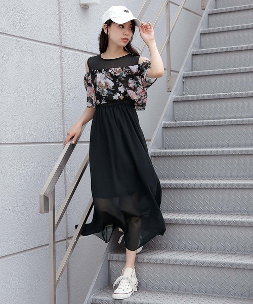 Grandeir オープンショルダーシフォンワンピース Buyee Layanan Belanja Online Belanja Di Zozotown