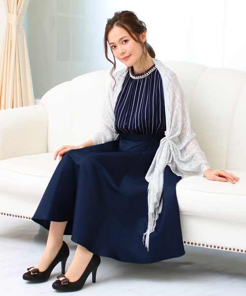 Social Girl Zozo限定 フォーマルストライプフレアオケージョンワンピースパーティードレス結婚式 Buyee An Online Proxy Shopping Service Shop At Zozotown Bot Online