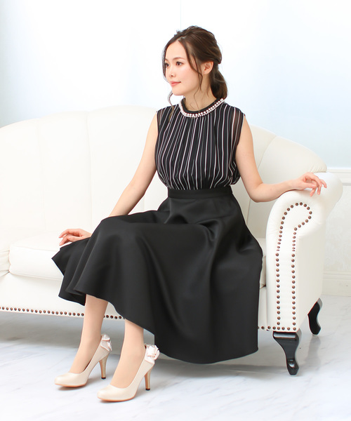 Social Girl Zozo限定 フォーマルストライプフレアオケージョンワンピースパーティードレス結婚式 Buyee An Online Proxy Shopping Service Shop At Zozotown Bot Online