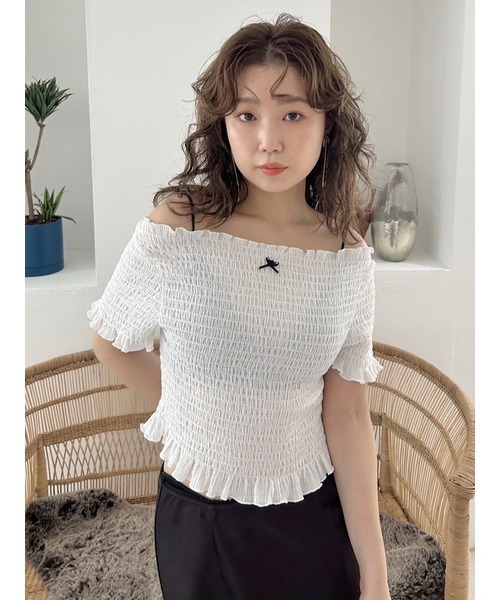 【本日削除】LILYBROWN × MARYQUANTクロップドリボンポロシャツ LILY BROWN（リリーブラウン）の「【LILY BROWN×MARY QUANT