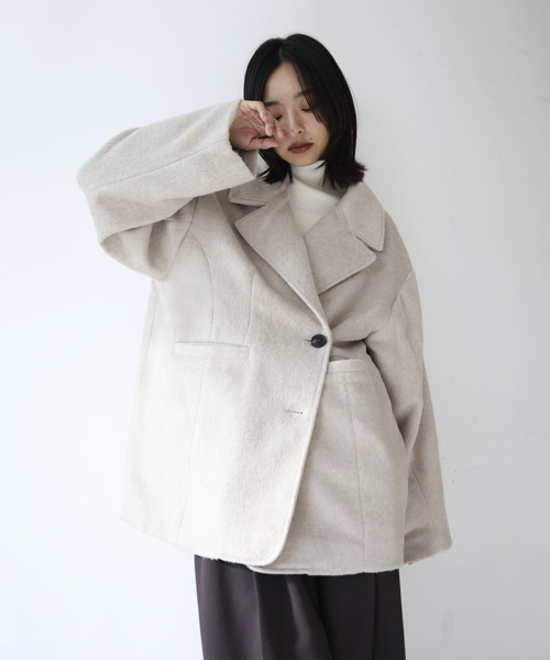 hellam コート hellam ピーコート pコート シャギーミドルコート レディース