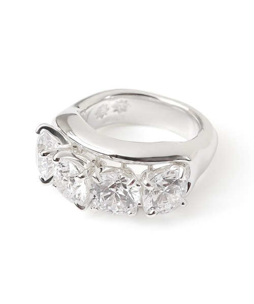 E.M. | SILVER925ジルコニア4石ゆれリング/メンズ/レディース - Buyee