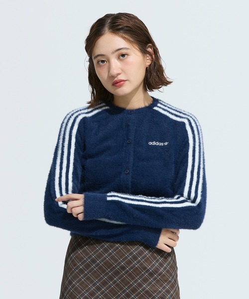 adidas Originals フラッフィー ニットカーディガン シャギー M ADIDAS | フラッフィー ニットカーディガン / シャギーニット