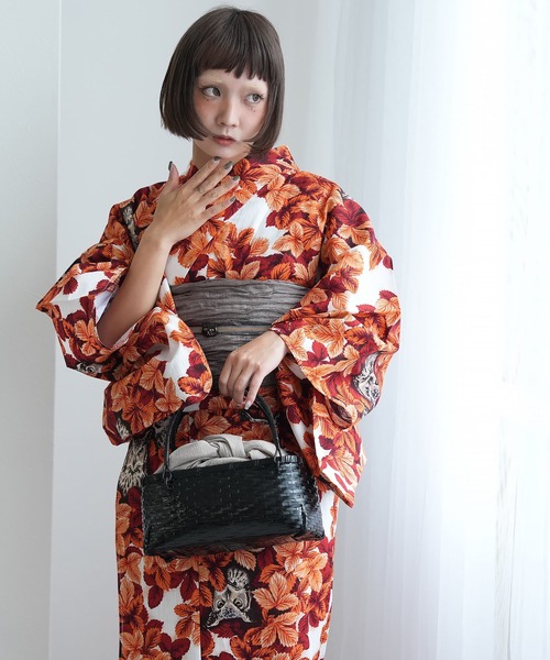 UTATANE | 浴衣3点セット 綿麻 涼しげ上品糸菊 - Buyee, an