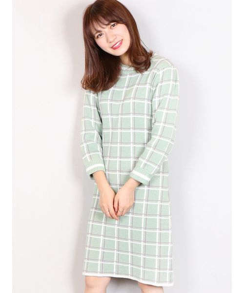 Dazzlin チェックジャカード7分袖ワンピース Buyee Layanan Belanja Online Belanja Di Zozotown
