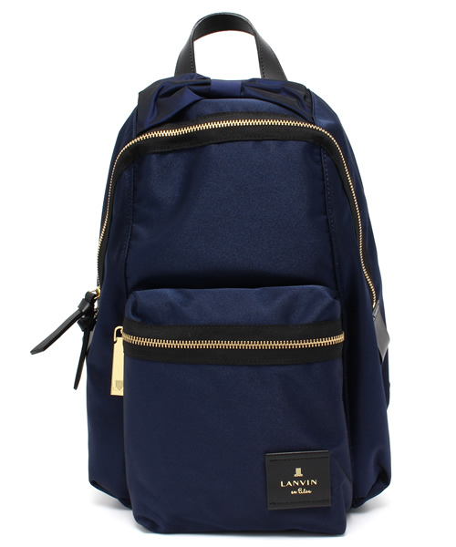 め*ろ様 極美品LANVIN On Blue トロカデロ リボンモチーフ ナイロ LANVIN en Bleu デイバック リュック トロカデロ リボンモチーフ