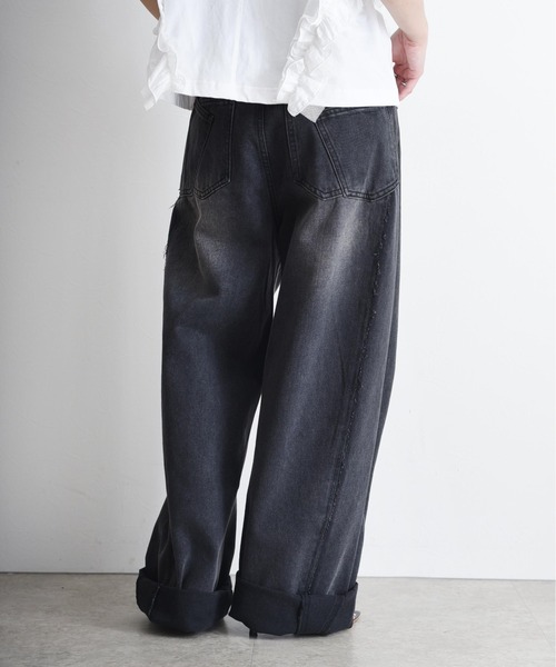 JOURNAL STANDARD LUXE★TRツイル ドロストパンツ★ブラック JOURNAL STANDARD LUXE（ジャーナルスタンダード ラックス）の