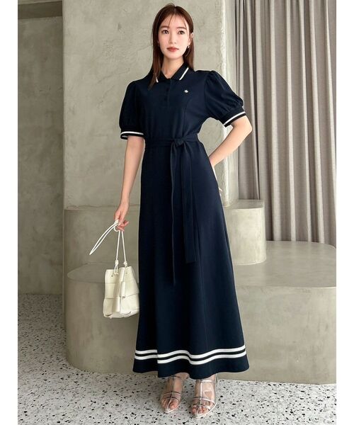 POLOBCSコラボ　コルセットスウィッチングシャツワンピースネイビーMサイズ POLO BCS ワンピース 「POLOBCSコラボ」コルセットスウィッチ