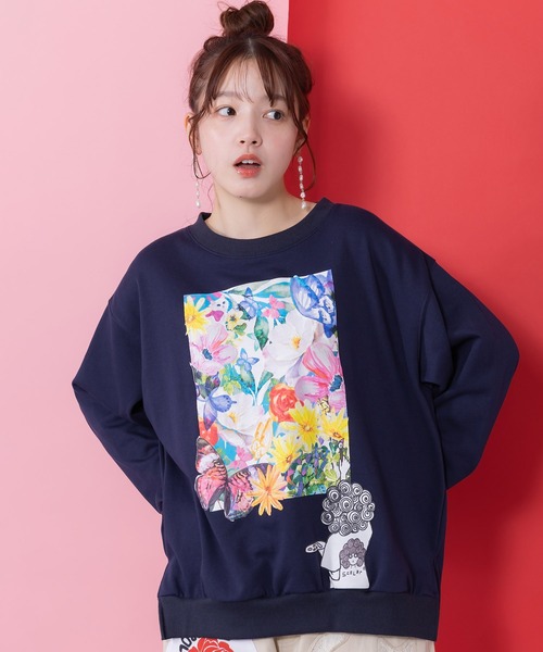 SCOLAR | 153764：スカラーガーランド柄裏毛チュニック - Buyee, an