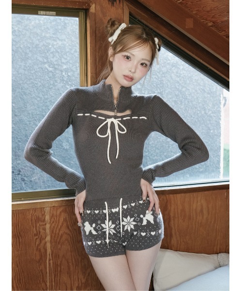 DARICH | ステッチリボンオープンニットトップス - Buyee, an Online