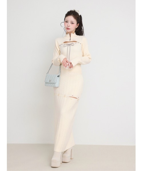 DARICH | ステッチリボンオープンニットトップス - Buyee, an Online