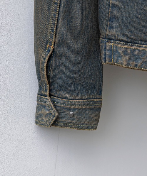 WYM LIDNM | VINTAGE WASHED DENIM ZIP MOTO JACKET - Buyee, an
