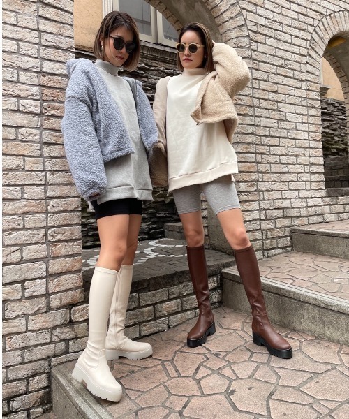 R E R E 厚底ラバーソールストレッチロングブーツ Buyee An Online Proxy Shopping Service Shop At Zozotown Bot Online