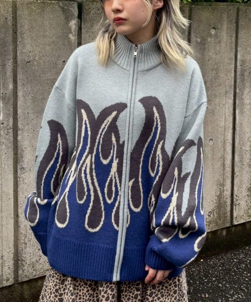 トップス Candy Stripper FIRE PATTERN KNIT JUMPER CANDY STRIPPER | FIRE PATTERN KNIT ジャンパー - Buyee, an Online