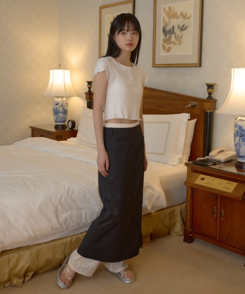 GIUNON | stretch lace pants / ストレッチレースパンツ - Buyee