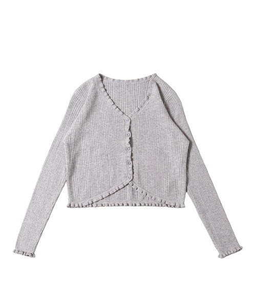 ミニフリルニットカーディガン カーディガン ミニフリルニットカーディガン レディース : ZOZOTOWN