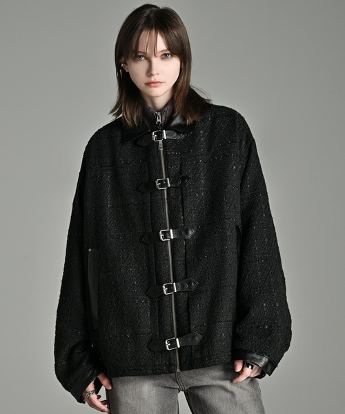 ADRER | Many buckle belt tweed blouson/メニーバックルベルト ADRER | Many buckle belt tweed blouson/メニーバックルベルト