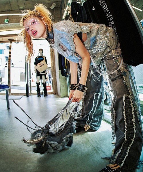 rurumu:/ルルムウ/collage jacquard mini skirt