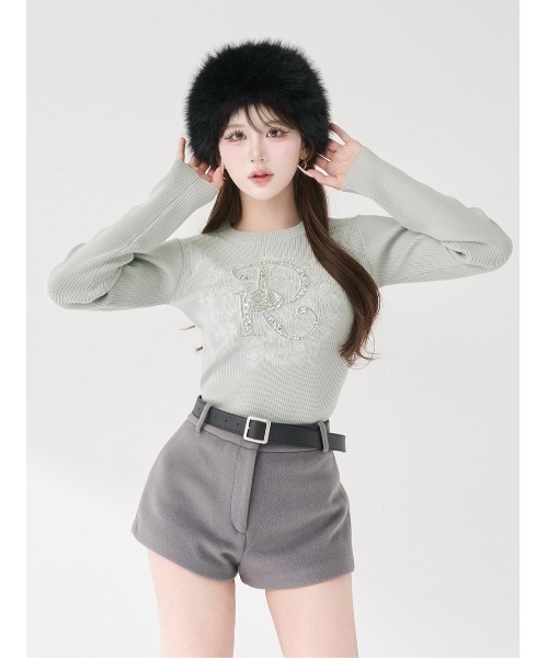 DARICH | DRビジューフラワーリブニットトップス - Buyee, an Online